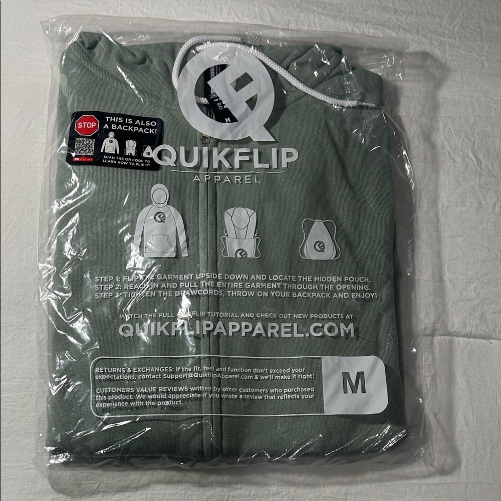 Men's Green Hoodie Backpack